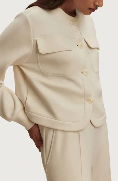 Varley Hartwell Button Through Sweat Jacket Pristine In Brown