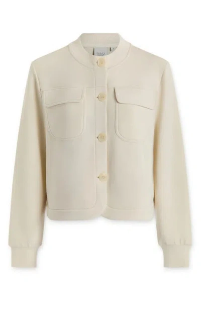 Varley Hartwell Button Through Sweat Jacket Pristine In Brown