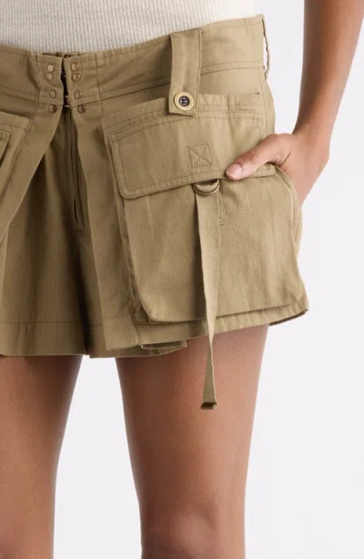 Isabel Marant Barta Cargo Shorts Straps Multiple Pockets In Neutral