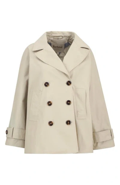 Barbour Maisy Double-breasted Jacket Front Pockets In Neutral