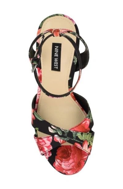 Nine West Wilda Ankle Strap Platform Sandal In Multi