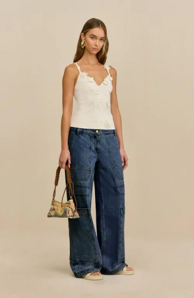 Cult Gaia Emiliana Applique Top In White