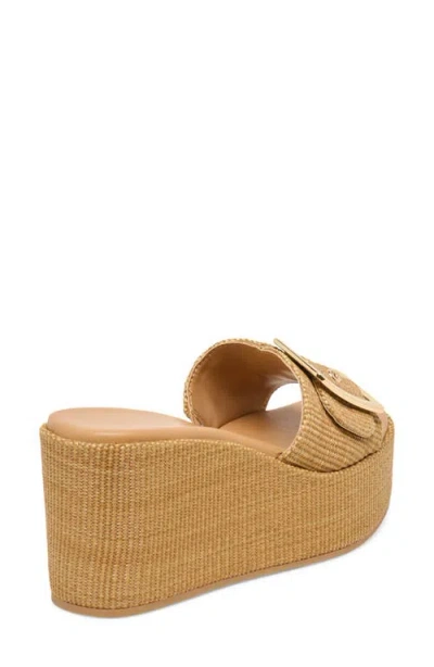 Dolce Vita Jilian Wedge Sandals Mocha Raffia In Brown