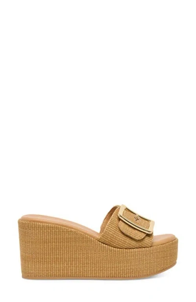 Dolce Vita Jilian Wedge Sandals Mocha Raffia In Brown
