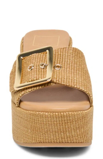 Dolce Vita Jilian Wedge Sandals Mocha Raffia In Brown