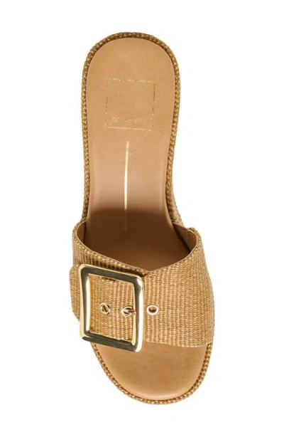 Dolce Vita Jilian Wedge Sandals Mocha Raffia In Brown