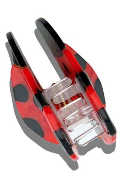 Solar Eclipse Mini Ladybug Hair Claw Clip In Red