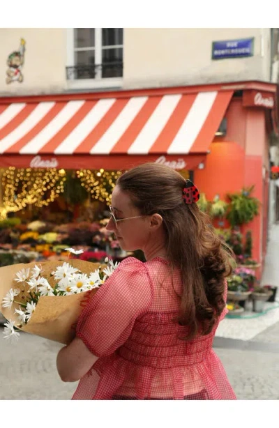 Solar Eclipse Mini Ladybug Hair Claw Clip In Red