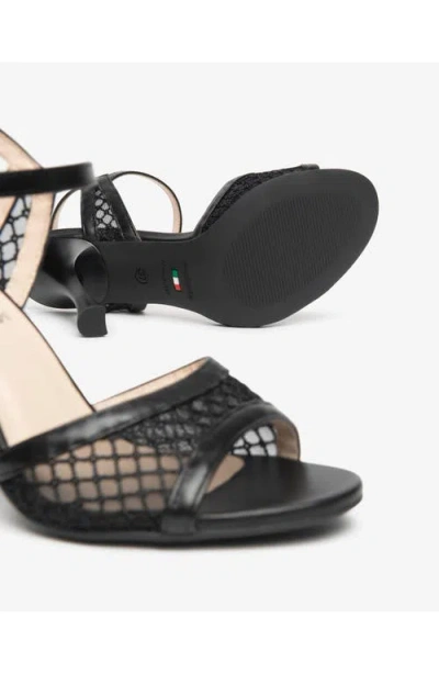 Nerogiardini Ankle Strap Mesh Sandal In Black