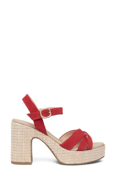Nerogiardini Ankle Strap Platform Sandal In Red