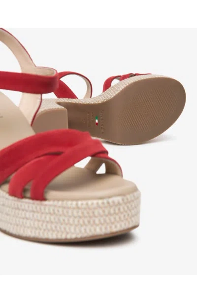 Nerogiardini Ankle Strap Platform Sandal In Red