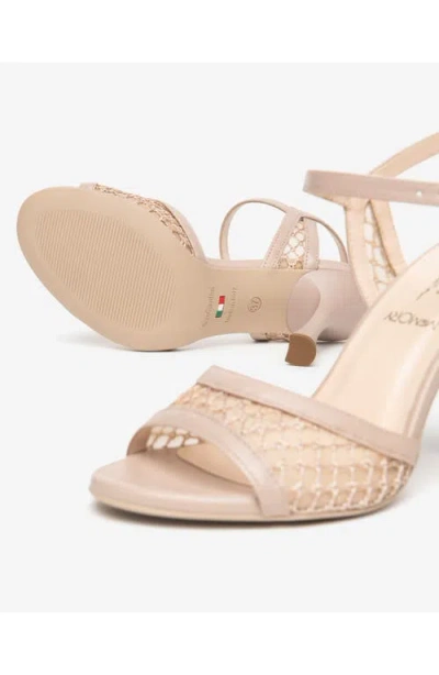 Nerogiardini Ankle Strap Mesh Sandal In Pink