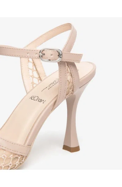 Nerogiardini Ankle Strap Mesh Sandal In Pink