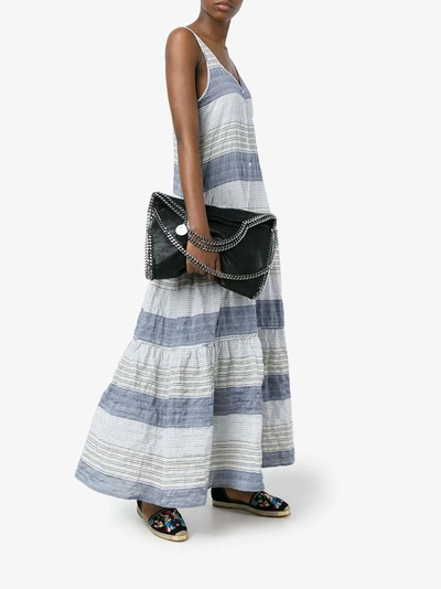 Shop Lisa Marie Fernandez Sleeveless Stripe Midi Dress In Blue