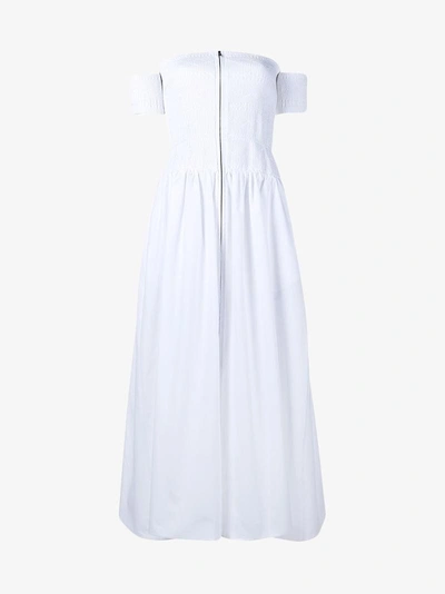 Shop Fendi Off-shoulder Smock Dress In White