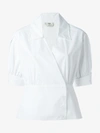 FENDI FENDI LADIES WHITE COTTON CLASSIC SHORTSLEEVED WRAP SHIRT, SIZE: 44,FS66612ZM11445906