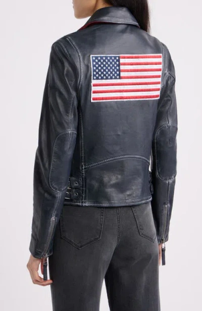 Mauritius Betsy Leather Jacket In Blue