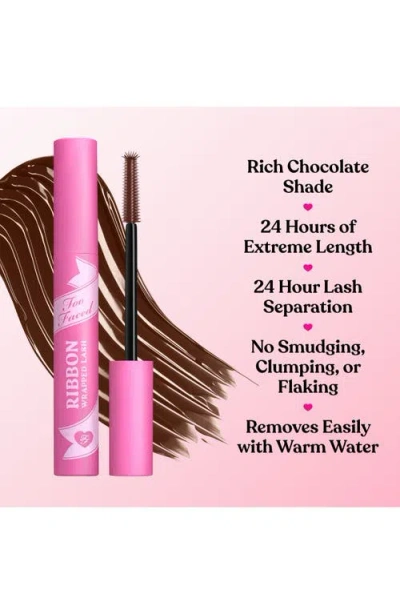 Too Faced Ribbon Wrapped Lash Extreme Length Tubing Mascara Chocolate 0.27 Oz/8 ml In Brown
