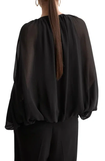 Mango Cape Sleeve Top In Black