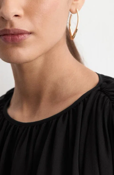 Mango Cape Sleeve Top In Black