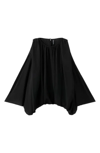 Mango Cape Sleeve Top In Black