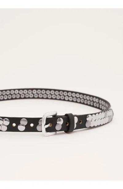 Mango Stud Leather Belt In Multi