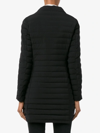 Shop Moncler Ladies Black Quilted Sleek Long Jacket, Size: Xs