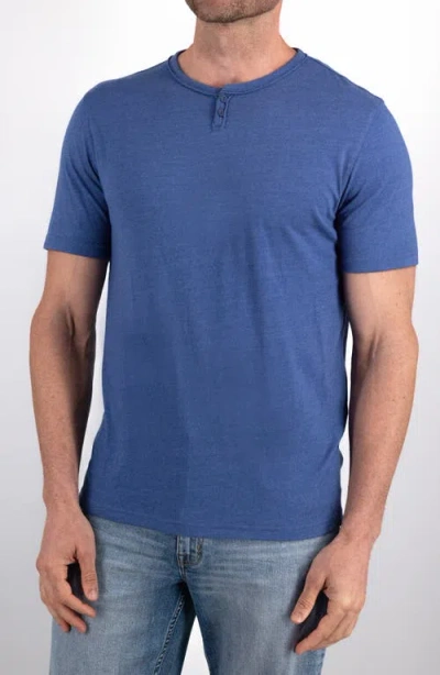 Devil-dog Dungarees Short Sleeve Henley In Blue
