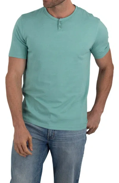 Devil-dog Dungarees Short Sleeve Henley In Blue