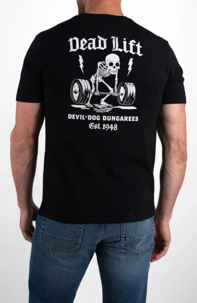 Devil-dog Dungarees Cotton Blend Graphic T-shirt In Black