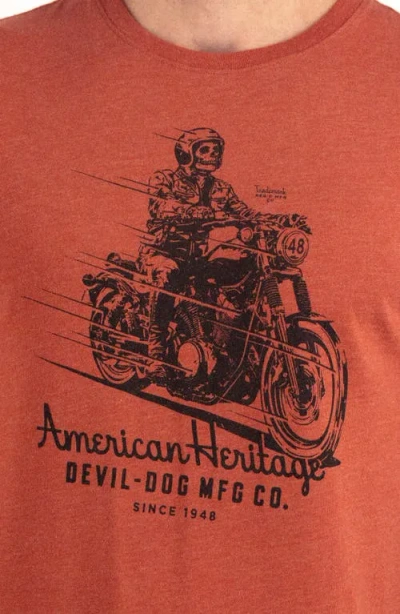 Devil-dog Dungarees Cotton Blend Graphic T-shirt In Orange