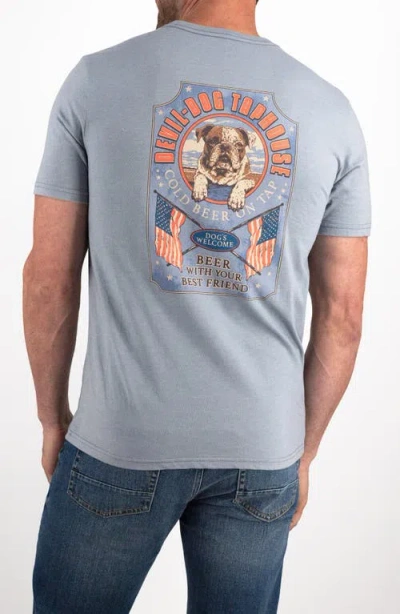 Devil-dog Dungarees Cotton Blend Graphic T-shirt In Blue