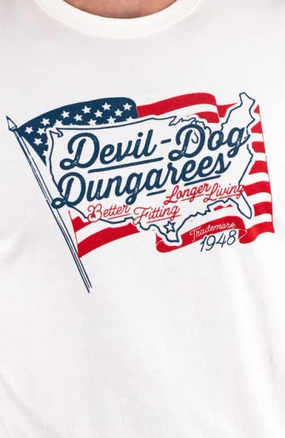 Devil-dog Dungarees Cotton Blend Graphic T-shirt In White