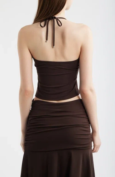 Feners Gresca Halter Neck Camisole In Brown