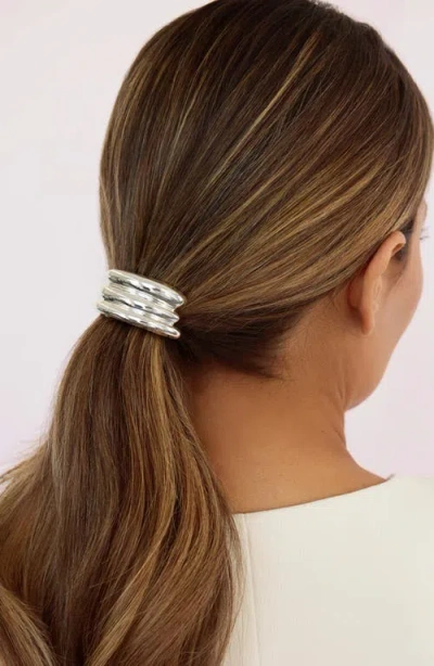 Ettika Modern Rows Ponytail Cuff In Silver