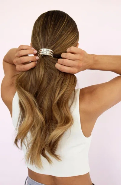 Ettika Modern Rows Ponytail Cuff In Silver