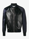 GIVENCHY GIVENCHY STAR LOGO LEATHER AND SILK BOMBER JACKET,17S030944611823380