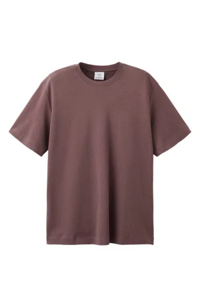 Mango Regular Fit Medium Weight Cotton T-shirt In Purple