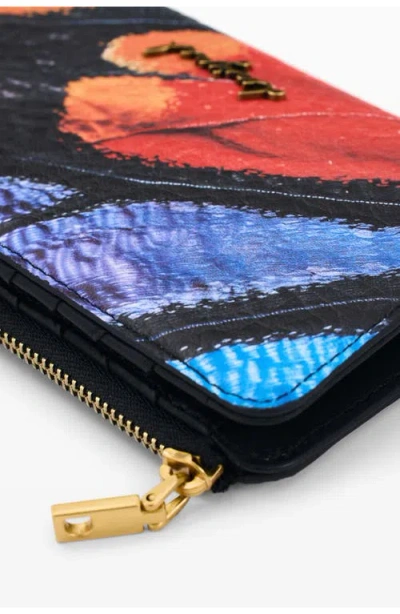 Desigual Feather Print Medium Wallet In Multi