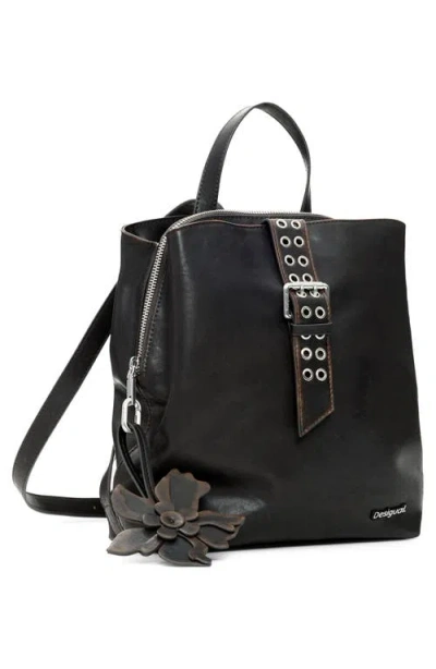 Desigual Mini Grommet Strap Backpack In Brown