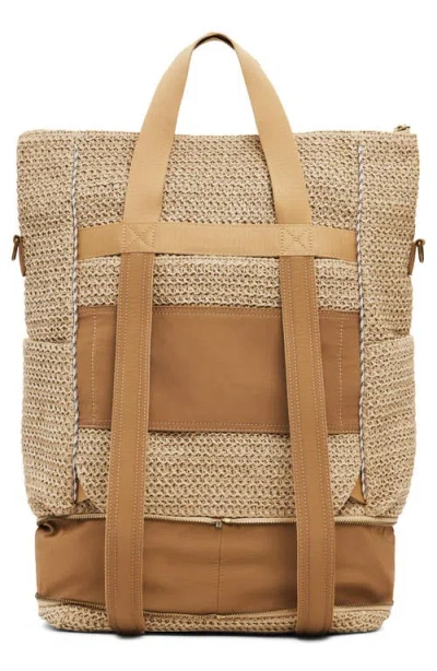 Desigual Large Modular Raffia Backpack In Brown