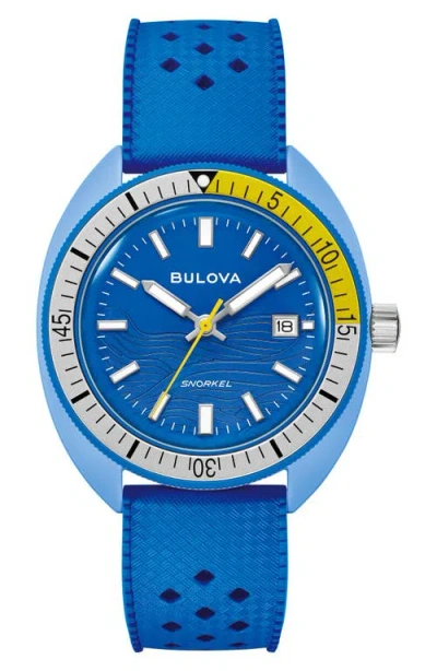 Bulova Unisex Adult Blue Strap Watch 98b445