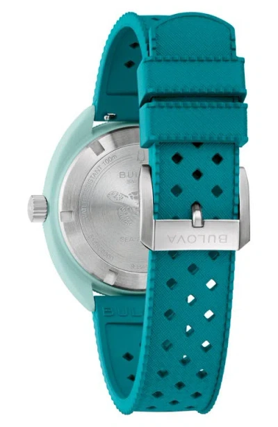 Bulova Snorkel Mens Green Strap Watch 98b446