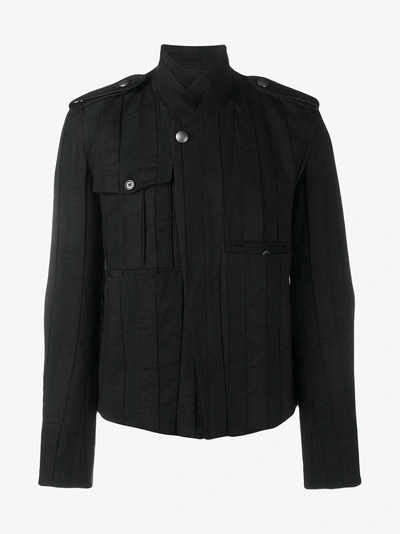 Ann Demeulemeester Button Up Biker Jacket In Black
