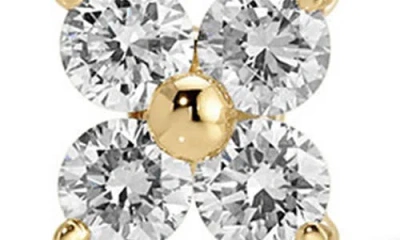 Ef Collection 14k Yellow Gold Diamond Fleur Stud Earrings In Gold