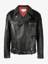 GUCCI GUCCI MENS BLACK CALF LEATHER KING CHARLES SPANIEL BIKER JACKET, SIZE: 46,454040XG31911794442