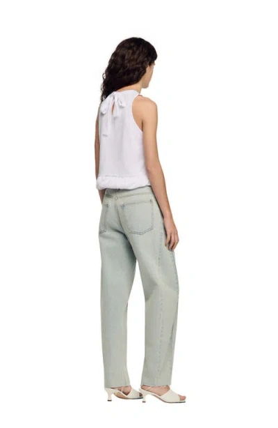 Sandro Ruffle Top In White