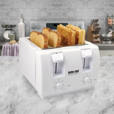 Better Chef 4 Slice Dual Control Toaster In White