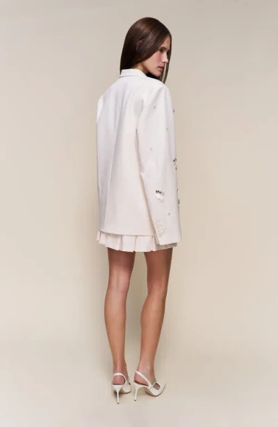 Guizio Embellished Oversized Blazer In White