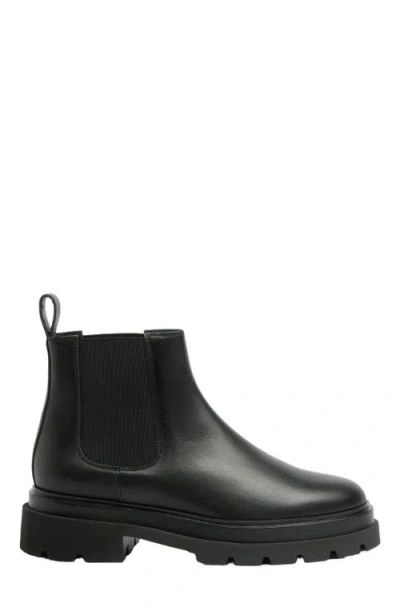 Santoni Elastic-panel Leather Boots In Black